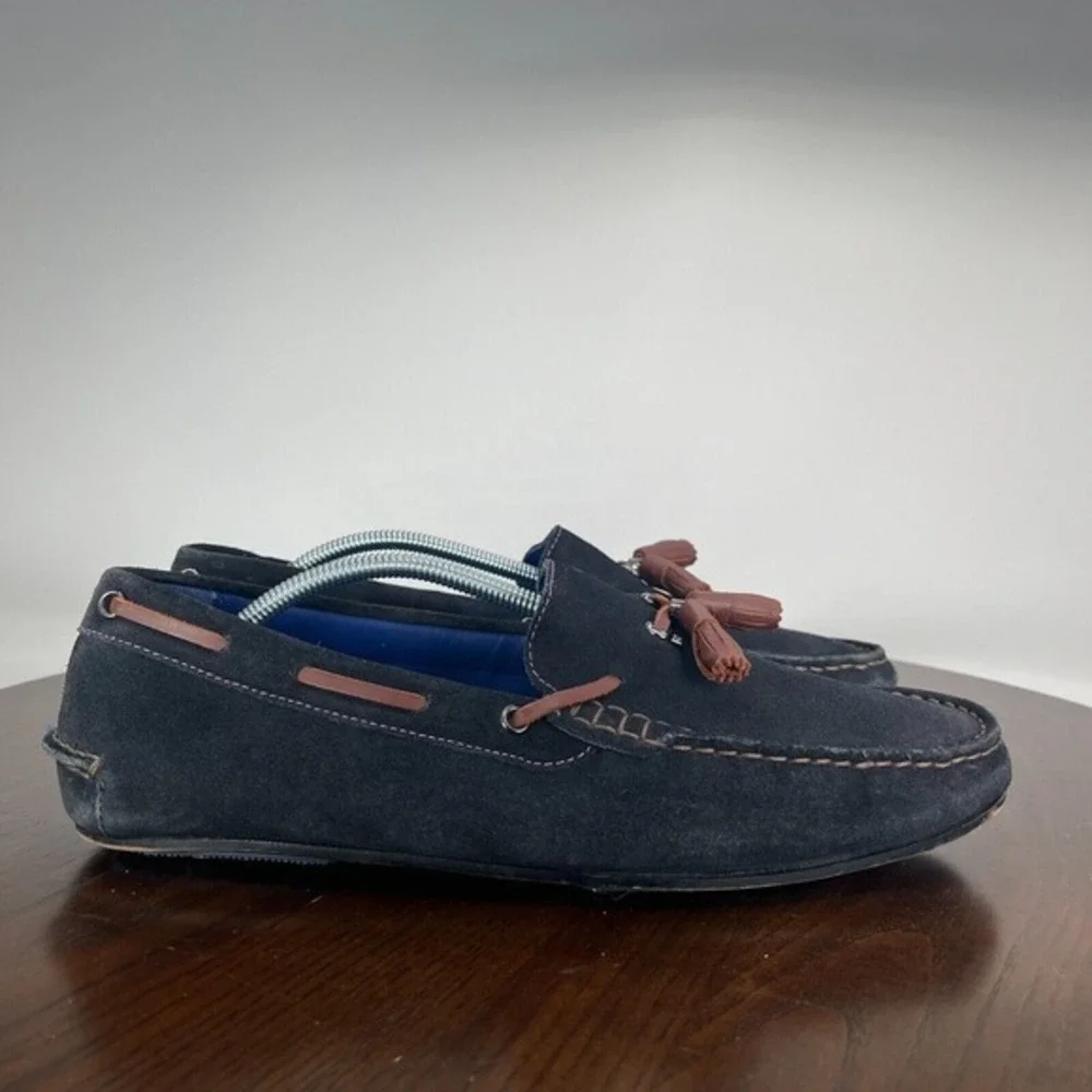 Ted Baker Muddi Loafer Shoes Men's 9 Black‎ Suede Moc Toe Boat Slip On FD05718